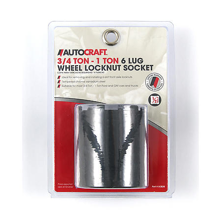 Autocraft 3/4-Ton - 1-Ton 6-Lug Wheel Locknut Socket - AC826/W1270 (AC826W1270)