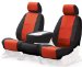 Coverking Custom-Fit Rear Bucket Seat Cover - Leatherette, Black-Red (CSC1A6FD7851, CSC1A6-FD7851, C37CSC1A6FD7851)
