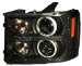 Anzo USA 111125 GMC Sierra Black Clear Projector With Halos Headlight Assembly - (Sold in Pairs) (111125, A1R111125)