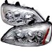 01-03 Honda Civic 2/4DR Euro Projector Head Lights(Amber)- Chrome (PRO-YD-HC01-AM-C, PROYDHC01AMC)