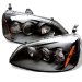 01-03 Honda Civic 2/4DR Euro Projector Head Lights(Amber)- Black (PROYDHC01AMBK, PRO-YD-HC01-AM-BK)