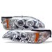 94-98 Ford Mustang Halo Projector Head Lights1 PCS (Amber) -Chrome (PROYDFM941PCAMC, PRO-YD-FM94-1PC-AM-C)