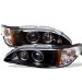 94-98 Ford Mustang Halo Projector Head Lights1 PCS (Amber) -Black (PROYDFM941PCAMBK, PRO-YD-FM94-1PC-AM-BK)