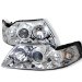 99-04 Ford Mustang Halo Projector Head Lights1 PCS (Amber) -Chrome (PROYDFM991PCAMC, PRO-YD-FM99-1PC-AM-C)