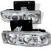95-04 Chevy Astro Halo Projector Head Lights - Chrome (PROYDCA95HLC, PRO-YD-CA95-HL-C)