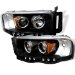 02-05 Dodge Ram Halo Projector Head Lights - Black (PRO-YD-DR02-HL-BK, PROYDDR02HLBK)