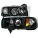 94-01 Dodge Ram Halo Projector Head Lights(Amber) - Black (PROYDDR94HLAMBK, PRO-YD-DR94-HL-AM-BK)