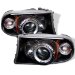 97-01 Dodge Dakota Halo 1PC Halo Projector Headlights Black (PROYDDDAK97BK, PRO-YD-DDAK97-BK)
