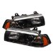 SPYDER BMW E36 3-Series 92-98 2DR 1PC DRL LED Projector Headlights - Black (PRO-YD-BMWE36-2D-DRL-BK)