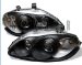 96-98 Honda Civic Halo Projector Head Lights(Amber) - JDM Black (PROYDHC96AMBK, PRO-YD-HC96-AM-BK)