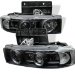 95-04 Chevy Astro Halo Projector Head Lights - Black (PROYDCA95HLBK, PRO-YD-CA95-HL-BK)