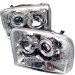99-04 Ford F-250 1Pc Projector Head Lights (Amber) - Chrome (PRO-YD-FF25099-1P-AM-C, PROYDFF250991PAMC)