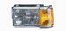 Ford Bronco Headlight (Black with Bright Trim) LH (driver's side) 20-1609-00 1987, 1988, 1989 (20-1609-00)