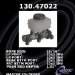 Centric Parts 130.47022 Brake Master Cylinder (13047022, CE13047022)