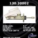 Centric Parts, Inc. 130.30002 New Master Cylinder (CE13030002, 13030002)