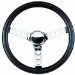 Classic Series Classic Style Steering Wheel 14.5 in. Diameter 2.75 in. Dish Black Cushion Grip Equally Spaced Aluminum 3-Spoke (714, 770, 789, 838, 5879, 769, 5625, 5675, 990, G19770, G195879, G19714, G19838, G19990, G195675, G19789, G19769)