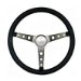 Classic Series Nostalgia Steering Wheel 15 in. Diameter 4 1/8 in. Dish Black Foam Cushion Grips w/Brushed Stainless Steel Spokes (968-0, 9680, G19968-0, G199680)