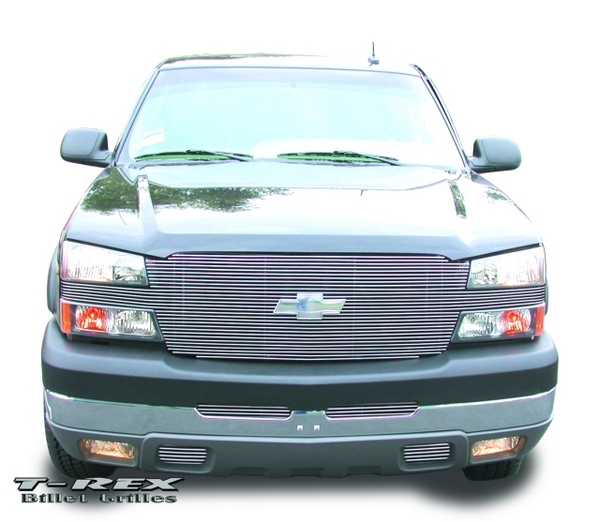 2003-2005 Chevrolet Silverado (All Models) - Full Face Billet - With Billet Bowtie Installed (20102)