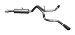 2002-2005 Dodge RAM TRUCK Dual Extreme Exhaust Kit Exits Behind Rear Tire At An Aggressive Angle Incl. Muffler/Pipes/3.5 in. Stainless Tips/Hangers/Clamps Aluminized (G276500, 6500)