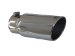 MBRP Polished Stainless Exhaust Tip 4" Inlet- 5" Exit Single Wall Rolled Edge Angle Cut- 12" LengthDiesel Exhaust Tips (T5051, M79T5051)