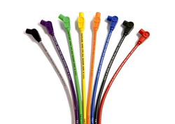 Taylor Spiro-Pro Spark Plug Wire Sets Spark Plug Wires - Spiro-Pro - 8mm - Blue - Straight Boots - Ford - Taurus SHO - 3.0 - 3.2L - V6 - Set (T6474668, 74668)