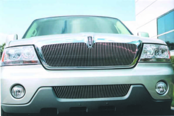 2003-2006 Lincoln Aviator Grille Billet Insert - VERTICAL - Requires Cutting of gray center grille section - 60 Bars (30715, T8630715)