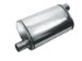 MagnaFlow 14355 Polished Stainless Steel Muffler - 2.25in. Center Inlet / 2.25in. Offset Outlet, 4in. x 9in. Oval, 18in. Body Length, 24in. Overall Length (14355, M6614355)