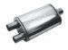 MagnaFlow 14218 Polished Stainless Steel Muffler - 2.5in. Single Inlet / 2.5in. Dual Outlet, 5in. x 8in. Oval, 14in. Body Length, 20in. Overall Length (14218, M6614218)