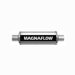 MagnaFlow 12615 Satin Finish Stainless Steel Muffler - 2.25in. Inlet / Outlet, Center / Center, 6in. Round, 14in. Body Length, 20in. Overall Length (12615, M6612615)