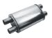 MagnaFlow 14588 Polished Stainless Steel Muffler - 3in. Single Inlet / 2.5in. Dual Outlet, 5in. X 11in. Oval, 22in. Body Length, 28in. Overall Length (14588, M6614588)