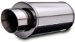 Street Performance Stainless Steel Muffler 6 in. Round Body 2.25 Inlet 14 in. Body/21 in. Overall L 4 in. Tip L 4 in. Tip Angle Cut Double Wall Polished (14813, M6614813)