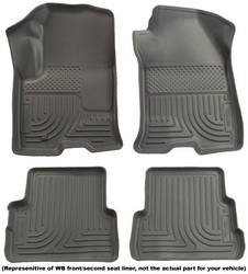 Husky Liners 98392 Grey Custom Fit Front and Second Seat Floor Liner Set (98392, H2198392)