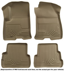 Husky Liners 98393 Tan Custom Fit Front and Second Seat Floor Liner Set (H2198393, 98393)
