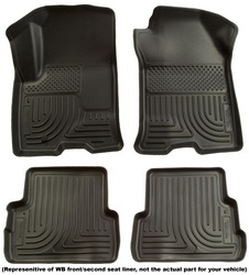 Husky Liners 98391 Black Custom Fit Front and Second Seat Floor Liner Set (98391, H2198391)