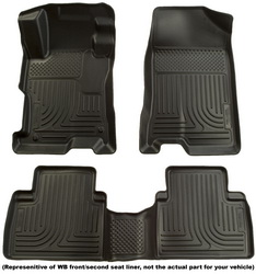 Husky Liners 98431 Black Custom Fit Front and Second Seat Floor Liner Set (98431, H2198431)