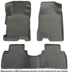 Husky Liners 98432 Grey Custom Fit Front and Second Seat Floor Liner Set (98432, H2198432)
