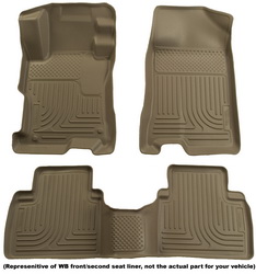 Husky Liners 98143 WeatherBeater Tan Custom Fit Front and Second Seat Floor Liner Set (98143, H2198143)