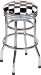 Checker Flag Double Ring and Chrome Seat Ring with Swivel Barstool (801015)