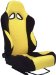 Rampage Products 124104 Universal Race Style Seat, w/ Slider, Black /Yellow Cloth, Each (124104, R92124104)