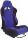 Rampage Products 124102 Universal Race Style Seat, w/ Slider, Black /Blue Cloth, Each (124102, R92124102)