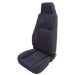 FRONT SEAT, RUGGED RIDGE, FACTORY REPLACEMENT WITH RECLINER, LATE MODEL HEAD REST, BLACK DENIM, 76-02 CJ & WRANGLER (1340315)