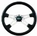 Grant | 1150 | Steering Wheel - 14 Inch - Polished Aluminum / Black Leather (1150, G191150)