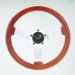 Collectors Edition Steering Wheel 12.5 in. Diameter 3 in. Dish Mahogany Wood Grip w/Polished Aluminum 3-Spoke Design (1171, G191171)