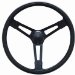 Performance Series Steel Steering Wheel 16 in. Diameter 3 1/8 in. Dish Black Foam Grip Black Steel w/3-Spoke Unidirectional Design (677, G19677)