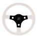 Formula GT Steering Wheel 13 in. Diameter 3 in. Dish White Hand Grip w/Black Anodized Spokes (779, G19779)