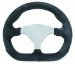Grant Racing Aluminum GT Steering Wheel 10 in. x 9 in. Diameter Black Suede Leather Silver Spokes (7134, 713-4, G19713-4, G197134)