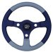 Formula GT Steering Wheel 13 in. Diameter 3 in. Dish Black/Gray Leather (1145, G191145)